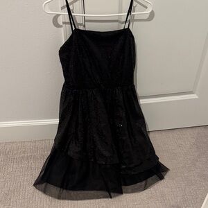 Un Deux Trois Black Sequin Kids Dress